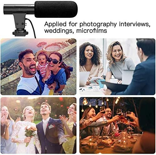 Microfon video pentru microfon pentru camere pentru Canon, Sony, Nikon, DSLR Camera | Microfon de interviu pentru fotografie