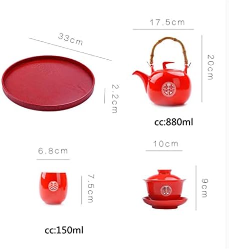 Xwozydr ceai de nuntă roșie de ceai de porțelan în stil chinezesc set de ceai de nuntă filtru de ceainicul din porțelan
