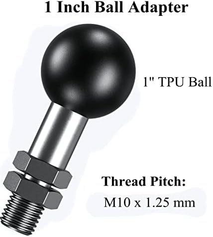 Brcovan 1 Adaptor mingea cu M10 x 1.25 x 15 filetate Post compatibil cu RAM Mounts B Dimensiune 1 Inch mingea dublu soclu braț