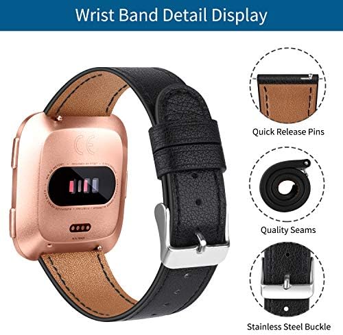 Band din piele pentru Fitbit Versa 2 Bands/Fitbit Versa Band/Fitbit Versa Se/Versa Lite Smart Watch Bands pentru femei, curea