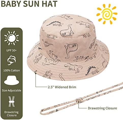 Fynnsure Baby Boy Băiețel pălărie pentru bebeluși Upf 50+ Copil Pat pălărie de soare pentru copii pălării de soare pentru copii Beach Bălărie reglabilă vara