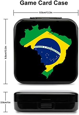 Brazilia Map Flag Flag Game Carcasă pentru comutator personalizat Switch Pattern Lite Lite Portable Storage Box cu 24 de sloturi