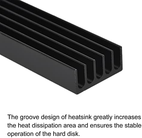 Meccanixity Aluminum Heatsink Self adeziv 70x22x10mm cu paralel pentru M.2, pentru 2280 SSD negru