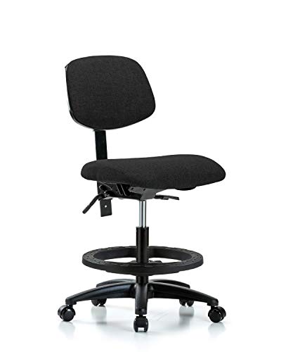 LabTech Seating LT42397 scaun mediu de bancă, țesătură, bază din nailon-inel negru pentru picioare, role, visiniu