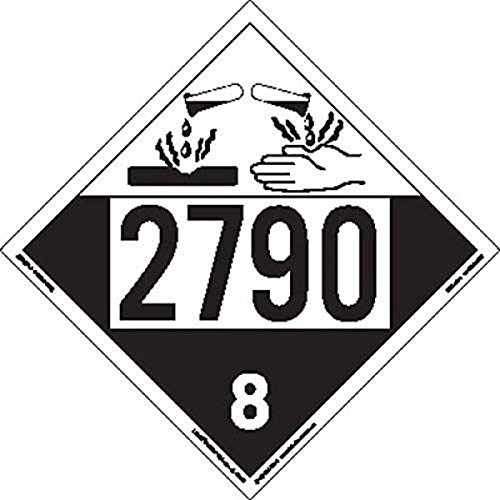 Labelmaster ZT4-2790 ONU 2790 corozive Hazmat Placard, Tagboard
