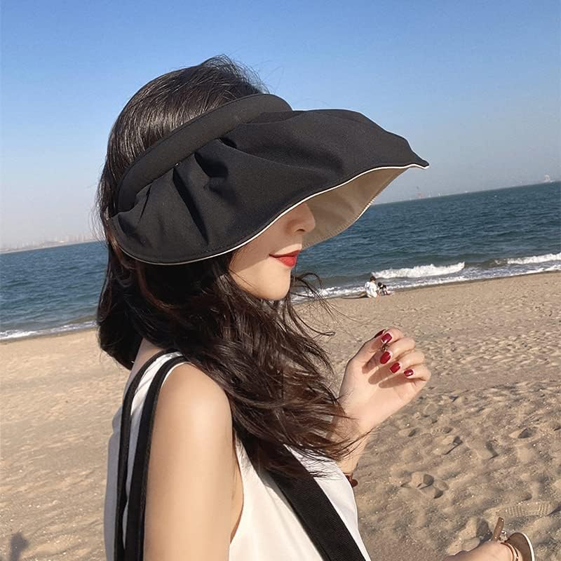 Vara vara-văzată-sus-vizor pliabil Picnic Picnic Hat Beach UV Protecție Cap Cap pentru Femei pentru Femei