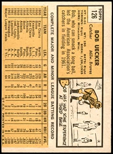 1963 Topps 126 Bob Uecker Milwaukee Braves Ex Braves