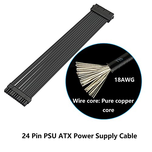Cablu de extensie PSU Gelrhonr cu 24 pini, placă de bază ATX PSU 24 pini Masculin la feminin Cablu de extensie-1ft