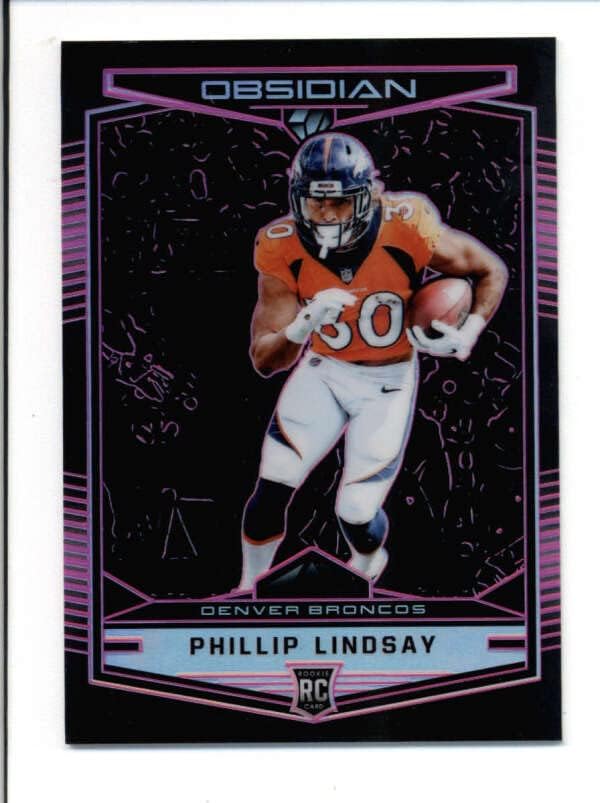 Phillip Lindsay 2018 Panini Obsidian 198 Rookie Electric Etch Pink /75 BC6226