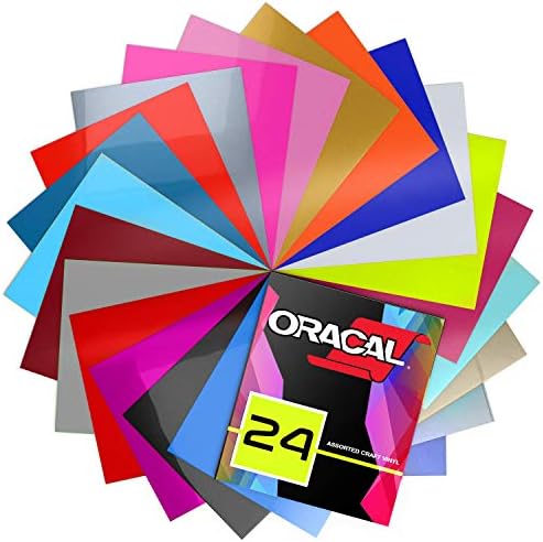 Oracal 651 Glossy Vinyl Multi -Roll Pachet de culori de top - 12 inci x 12 inci foi