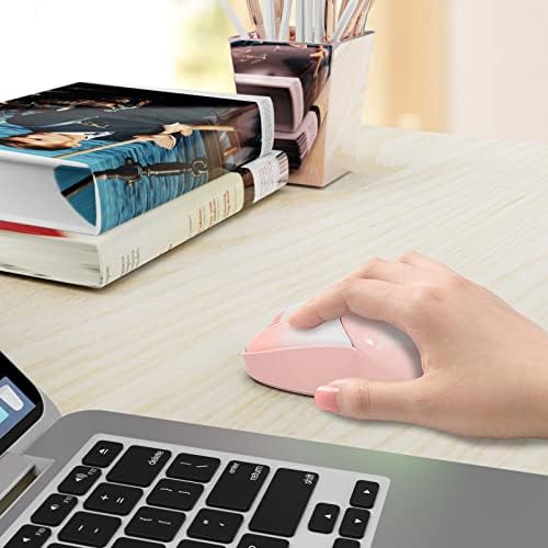 Coofun Mouse drăguț colorat fără fir, șoareci subțiri fără fir de 2,4 G, clic silențios și receptor USB pentru Laptop, Desktop,