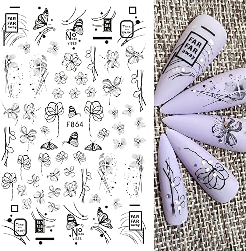 Akalukk unghii autocolante apăsați pe unghii Nail Art autocolante decoratiuni pentru femei manichiura 10 foi