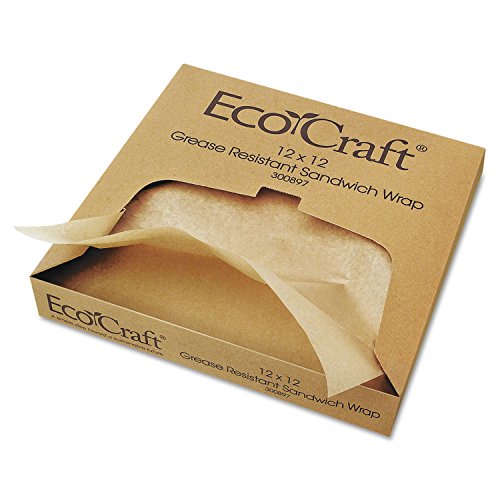 Bagcraft Papercon 300897 EcoCraft Nk1212 folie de hârtie rezistentă la grăsimi și căptușeală, 12 Lungime x 12 lățime, Natural