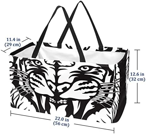 Coș de cumpărături pentru animale de cumpărături tigru reutilizabil coș de spălătorie pentru picnic portabil pentru cumpărături