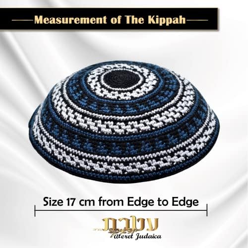 Ateret Judaica realizat manual bumbac DMC Colorat de mână tricotat de mână Kippah pălărie de tricotat dens din Israel,