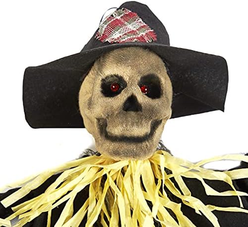 Collența Lakeside Scarecrow animat - sperietoare luminată suspendată - decor de Halloween în aer liber - 4 ft.