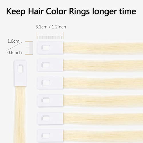Tofafa Hair Swatches Inele de culoare a părului uman testarea probelor de culori de modă 8 inch cel mai ușor Blond 30