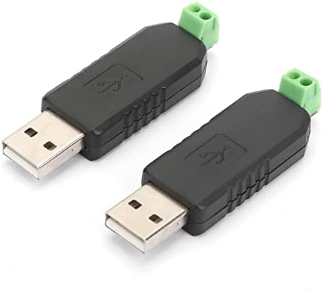 Qiilu USB Convertor serial Convertor USB Serial Plastic negru 2PCS USB la RS485 Converter Adapter Modul pentru Win8 Win7 Linux