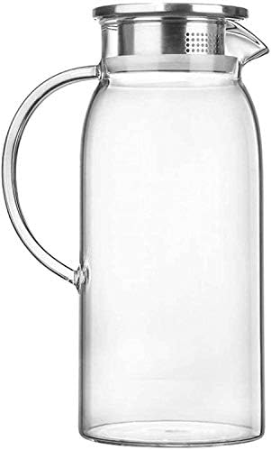 KMMK Cartle de sticlă de uz casnic, ceainică cu ceainic cu ulcior de sticlă de sticlă cu capac glazurat și mâner borosilicate