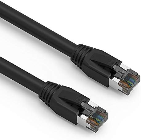 Accl ​​10ft Cat.8 S/FTP Ethernet Network Cable Black 24awg, 10 pachet