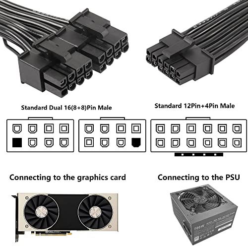 Sinloon 12VHPWR ATX3.0 PCI-E 5.0 Power Modular Cablu la ATX Dual 8pin pentru 3090Ti PSU 16PIN 12pin+4pin Graphics 16AWG