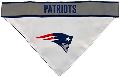 Animale de companie primul NFL New England Patriots cravată Bandana, mare / X-mare. Câine fotbal reflectorizante Bandana eșarfă
