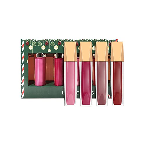 Guolarizi Mattes Lip Gloss Set Cutie Cadou De Crăciun 4 Culori Impermeabil Luciu De Buze De Lungă Durată Non Stick Cupa Luciu