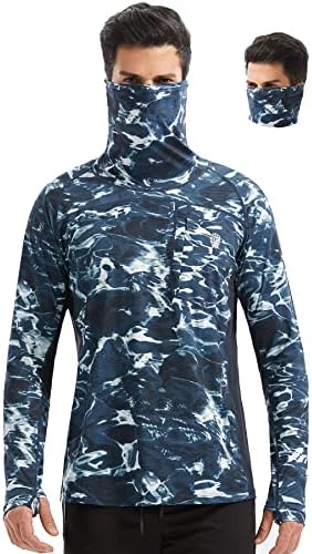 Piqidig Sun Protection Protection Hoodie Upf 50+ Tricou cu mânecă lungă cutanată Performanță Atletică Alergare Tricou de drumeție