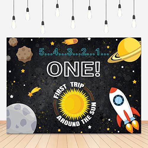 Lofaris spațiu fotografie fundal 1 ziua de naștere desen animat spațiul cosmic soare planeta cer înstelat rachetă navă Copii