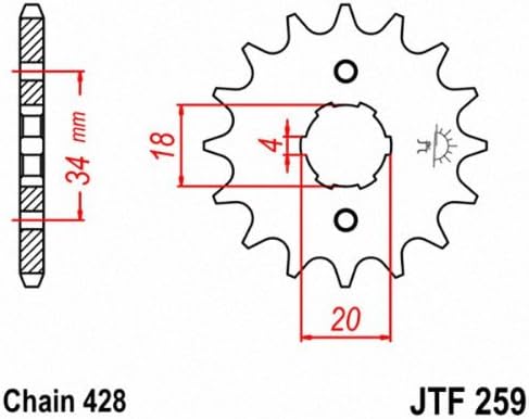 Spinets JT JTF259.17 17T Sprocket Front Oțel Natural, 17 dinți