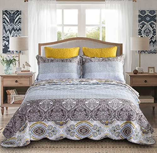 Set de pat patchwork Yayiday Patchwork set cu paturi supradimensionate de vară regină - Reversibilă, respirabilă Pătură colorată