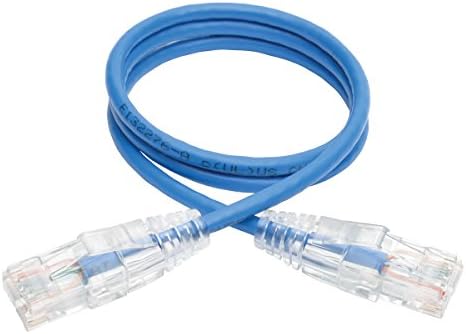 Tripp Lite Cat6 Cablu de plasture Gigabit, RJ45 m/m, gigabit, fără snog, UTP, modelat, subțire, albastru, 3 ft.