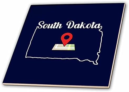 3drose vizita Dakota de Sud aici Stat contur Travel Marker-gresie