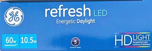 Ge Refresh de înaltă definiție LED bec 10.5-watt 5000k Energetic Lumina zilei Dimmable A19 6-Pack
