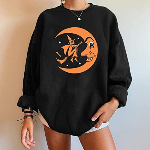 Femei de Halloween Tees Pulover imprimat Outwear Casual Casual Bluză Crew Neck Mânecă Lung
