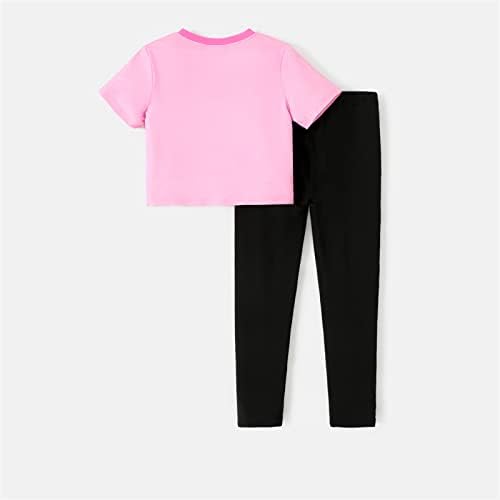 L. O. L. Surpriză! 2buc copil fata haine scrisoare imprimare dungi Maneca scurta roz Tee top și pantaloni Set