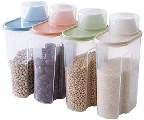 4buc plastic uscat cereale Dispenser cutie de depozitare bucătărie alimente cereale orez c Ontainer Transparent Crisper cereale