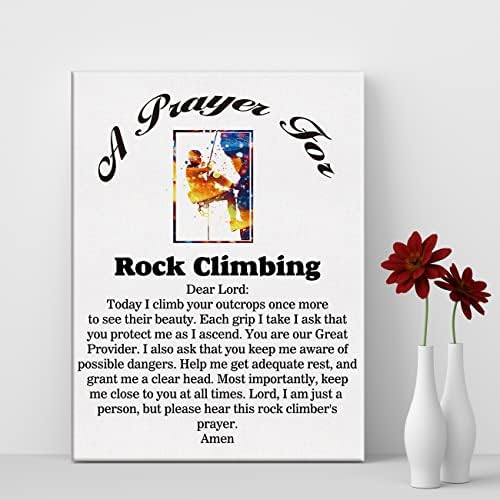 LEXSIVO o stâncă alpinism rugăciune panza Acasă perete arta Decor Rock alpiniști cadou pictura 11. 5x15 alpinism Poster încadrată