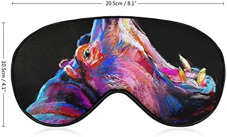 Lynarei Uil Picting Hippo Sleep Mask Blindfold Artă modernă Animal Reglabil Super neted pentru ochi pentru bărbați Femei Călătore