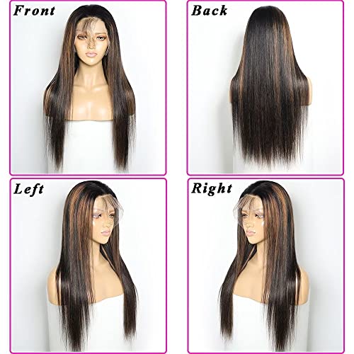 1b/30 ombre evidențiază dantelă din față peruci de păr uman pentru femei negre 180% densitate dreaptă părul virgin brazilian
