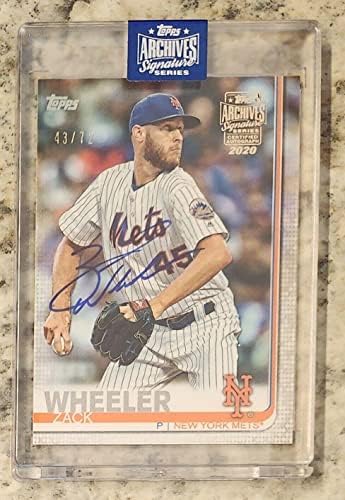 2020 Topps Archives Signature Zack Wheeler Mets 2019 Card Auto Certified 43/72 - Baseball Slabbed Autographed Cards