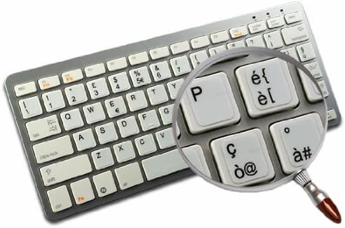 Etichete de tastatură non-transparentă italiană layout fundal alb-negru pentru desktop, laptop și caiet