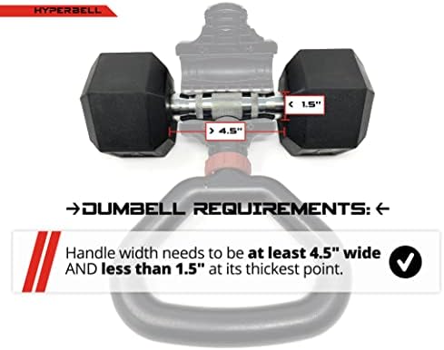 Jayflex Hyperbell Kettlebell Grip pentru gantere-atașament rotativ pentru mânerul Kettlebell - mânere reglabile pentru gantere pentru ridicarea greutății antrenamente la domiciliu-convertor de capacitate de 100 lb