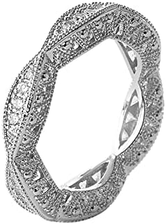 S925 Argint Rotund Cutout Complet Diamant Alb Inel De Logodna Pentru Femei Inele Mare