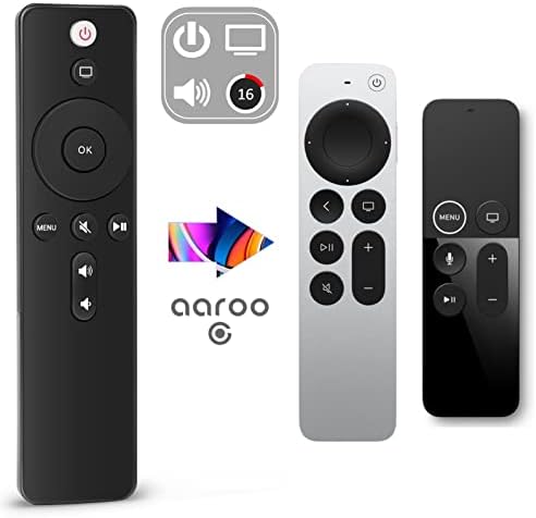 Aaroogo [W/Home & Volum] Control pentru Apple TV 4K Player A1294 A1218/MA711 A1378/MC572 A1427/MD199 A1625/MGY52/MLNC2 A1842/MQD22/MP7P2