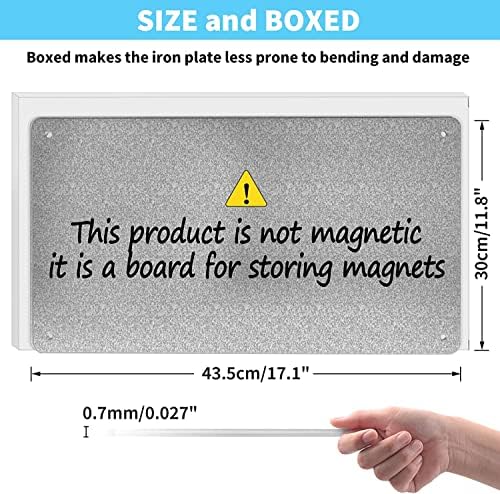 Placă magnetică, afișaj de magnet de 17,1 x 11,8, pentru magneți și buletin de buletin, potrivit pentru perete, frigider, compartiment,
