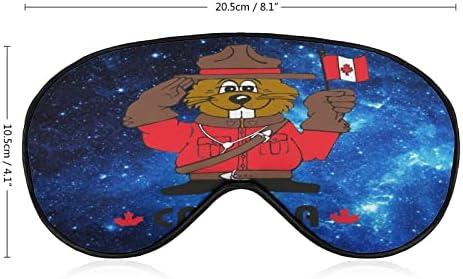 Canada Beaver Cartoon Sleep Sleep Mask Eye Eye Capaces Lumini de blocare a Blingfold cu curea reglabilă pentru NAP de călătorie