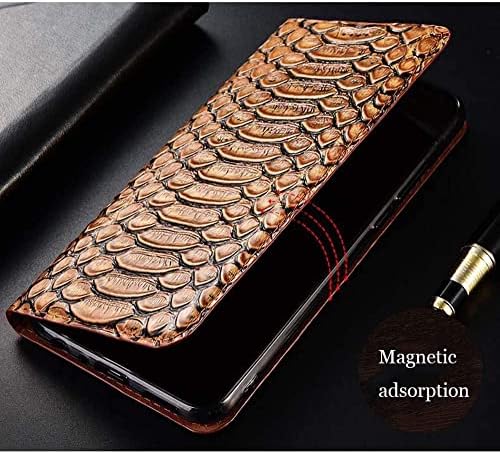 Haodee Magnetic Folio telefon caz, pentru Apple iPhone 13 6.1 Inch Python model stent funcție piele Flip Cover [Card Holder]