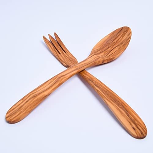 Server de salată curbată din lemn din lemn de măsline 30 cm / 11,81 - AKwood