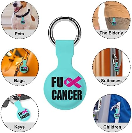 Fuck Cancer Cover caz de protecție compatibil pentru Airtag Anti-Lost Locator titular pentru portofel Bagaje guler Cat Dog